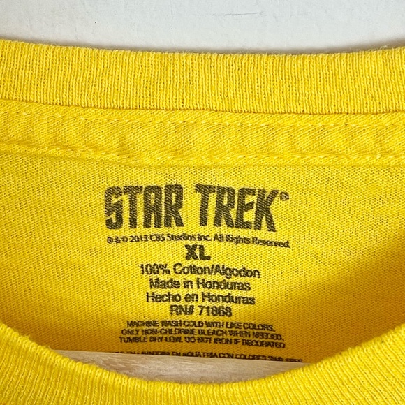 NEW Star Trek Comic Logo Enterprise Yellow Red T Shirt Adult size XL - Picture 7 of 7